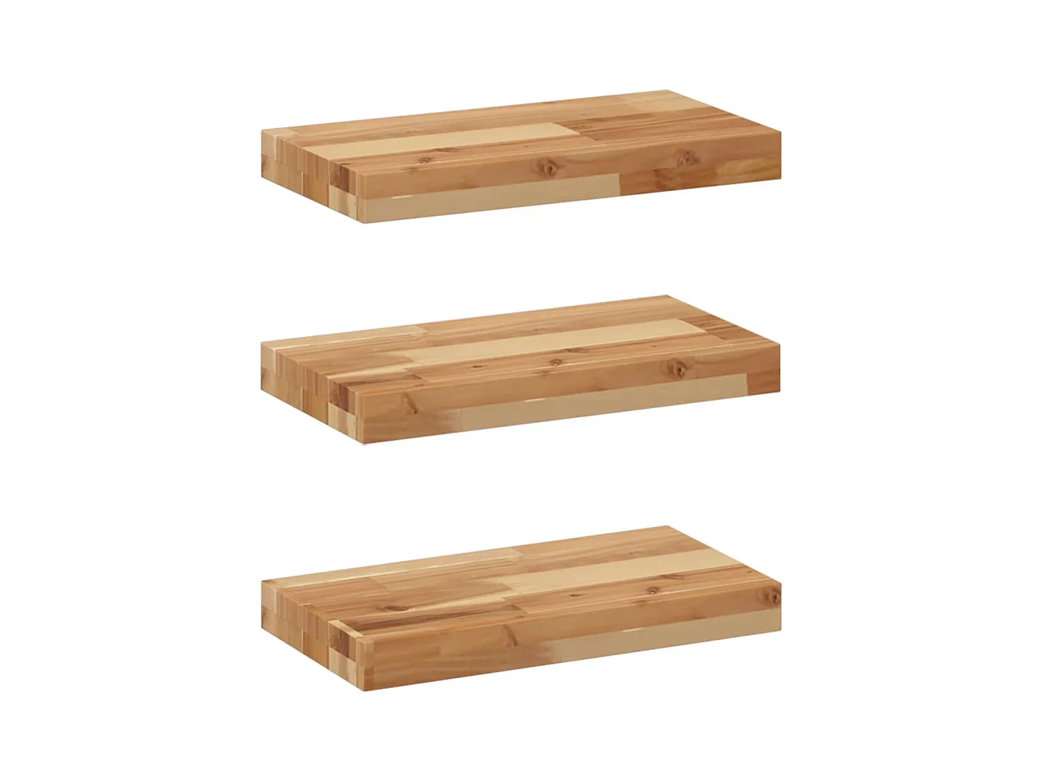 Schweberegale 3 Stk. 60x20x4 cm Massivholz Akazie Ölbehandelt