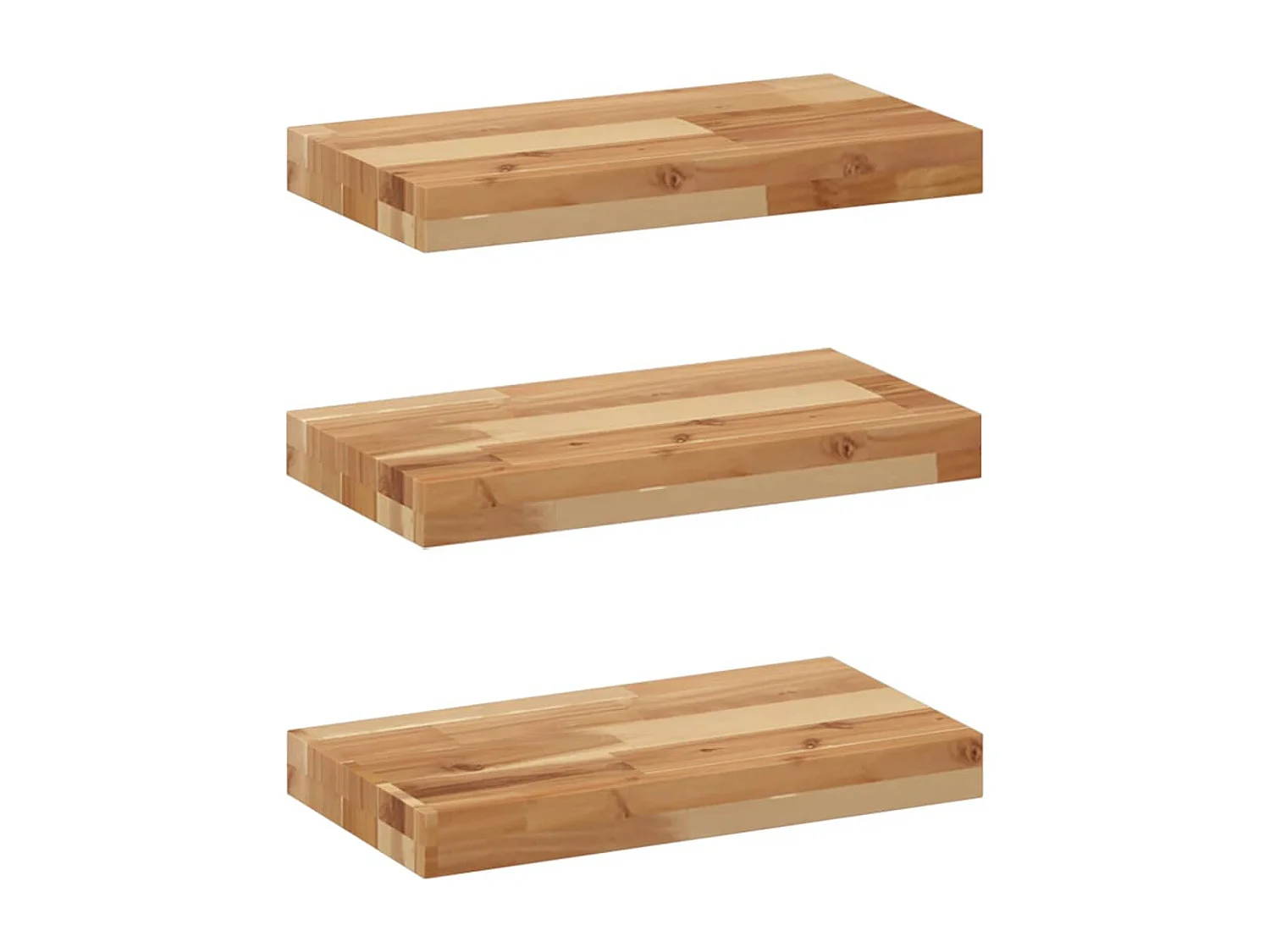 Étagères flottantes 3 pcs 60x20x4 cm acacia massif à l'huile