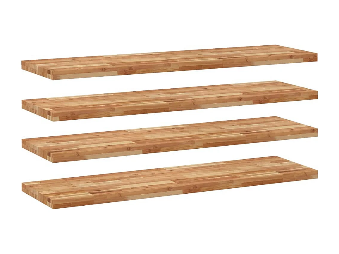 Étagères flottantes 4 pcs 140x40x4 cm acacia massif à l'huile