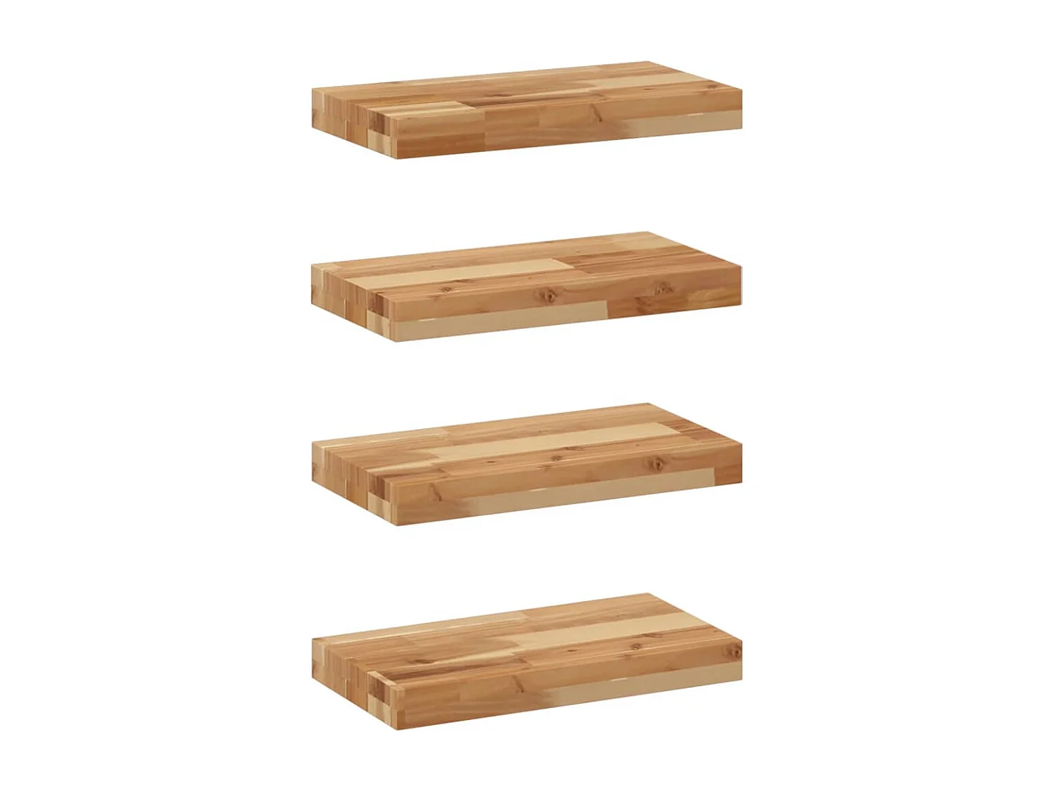 Prateleiras flutuantes 4 pcs acácia maciça c/ acabamento a óleo