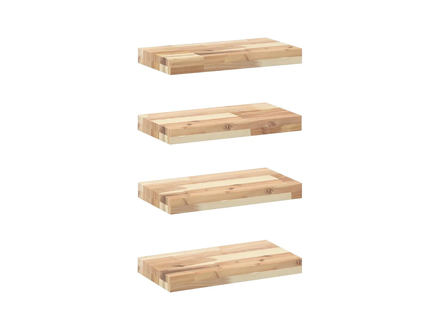 Estantes flotantes 4 uds madera acacia sin tratar 40x20x4 cm