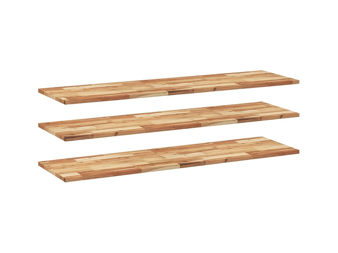 Schweberegale 3 Stk. 120x40x2 cm Massivholz Akazie Ölbehandelt