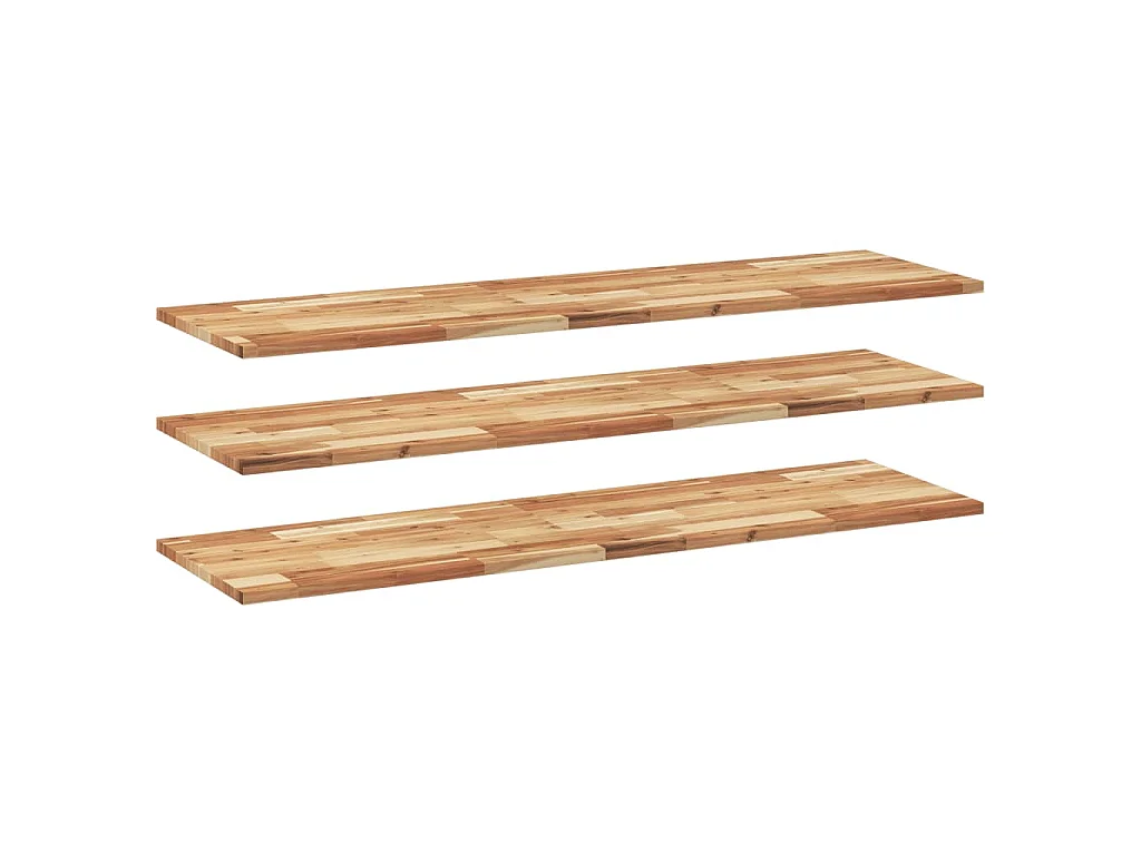 Schweberegale 3 Stk. 120x40x2 cm Massivholz Akazie Ölbehandelt