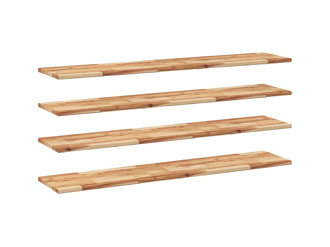 Étagères flottantes 4 pcs 160x30x2 cm acacia massif à l'huile