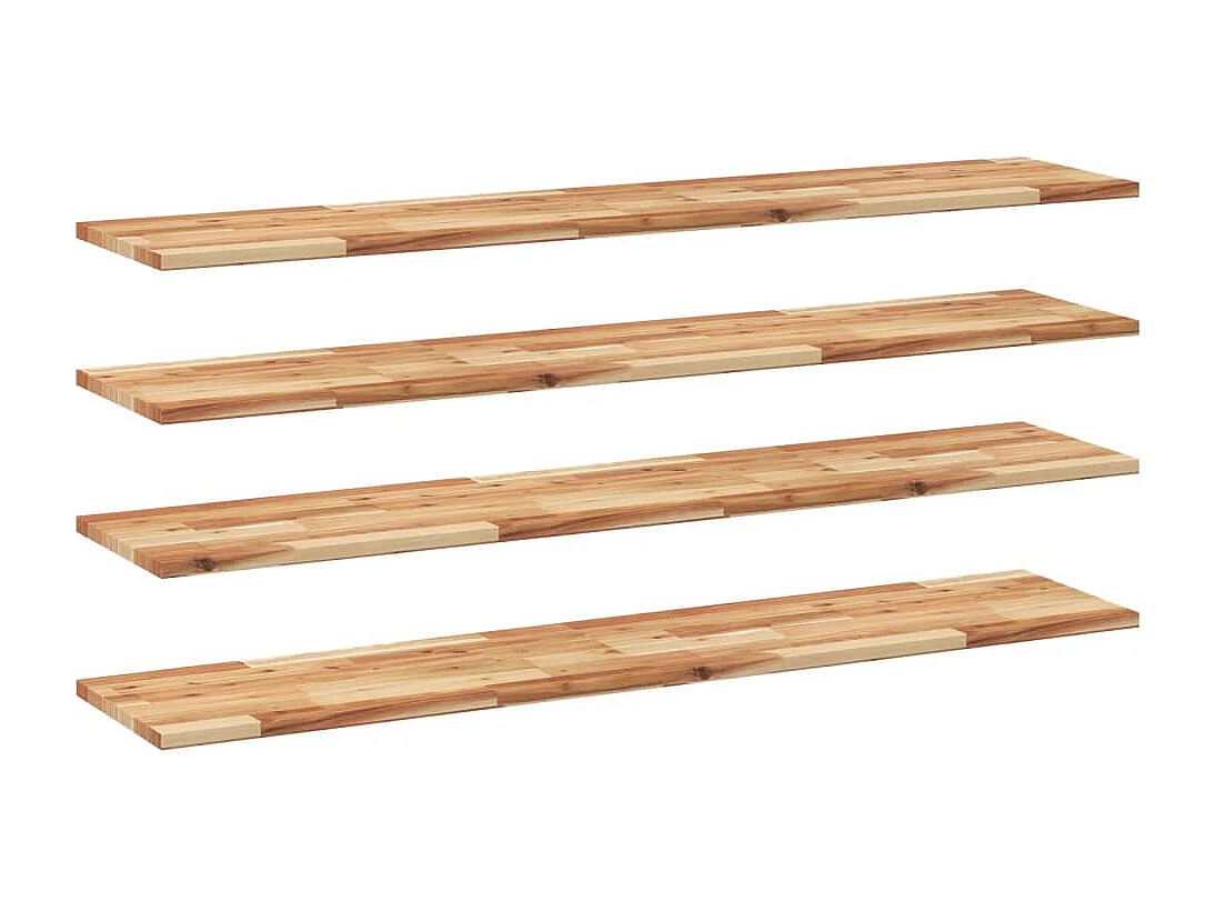 Prateleiras flutuantes 4 pcs acácia maciça c/ acabamento a óleo