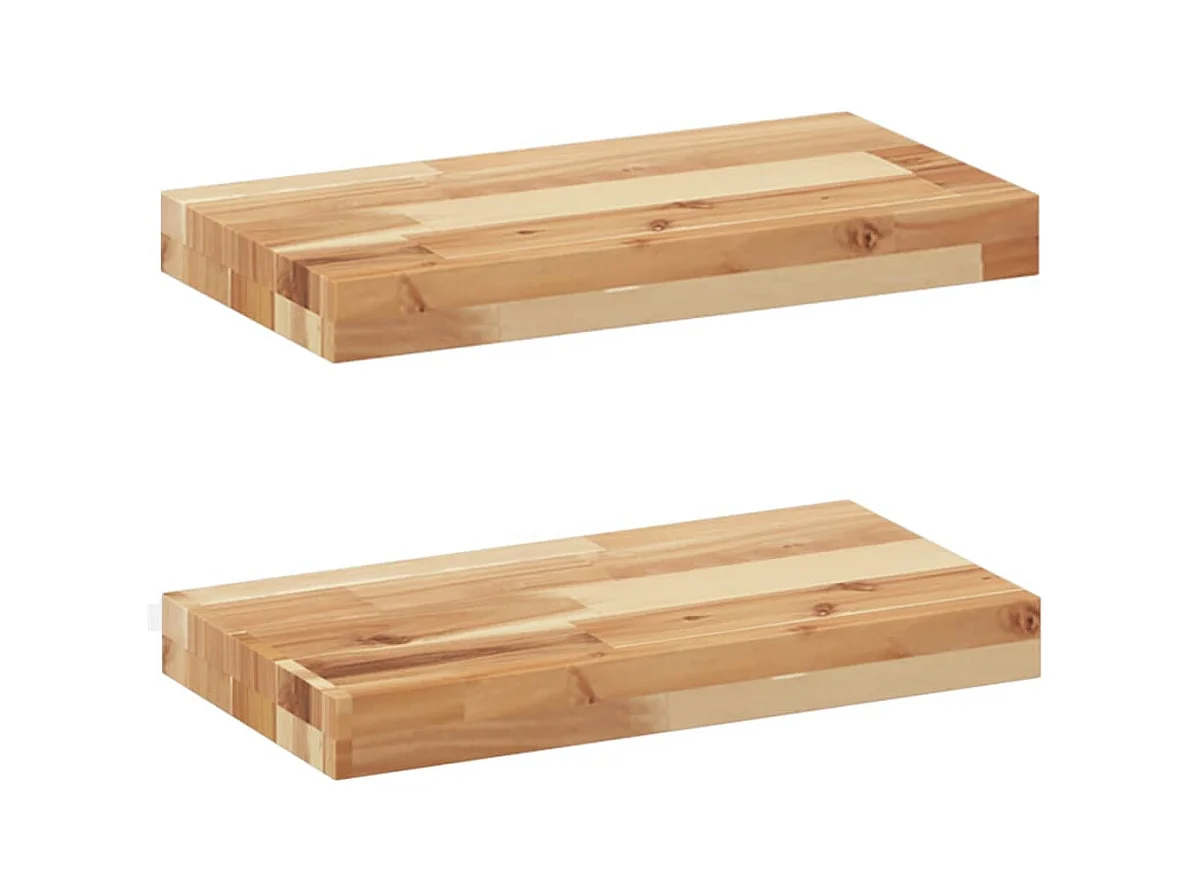 Étagères flottantes 2 pcs 60x20x4 cm acacia massif à l'huile