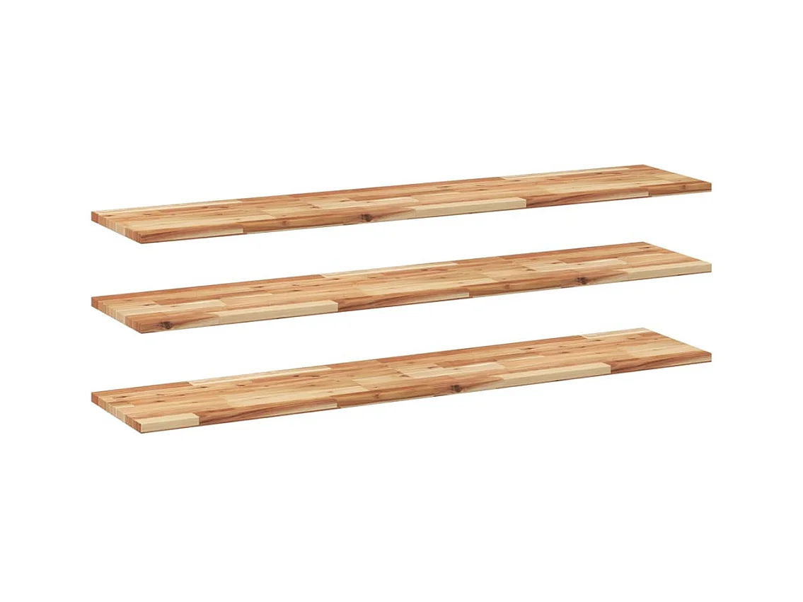Étagères flottantes 3 pcs 160x30x2 cm acacia massif à l'huile