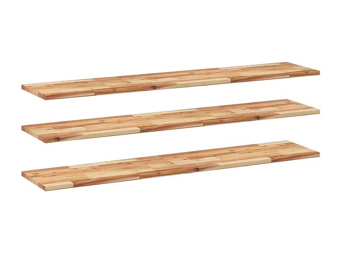 Prateleiras flutuantes 3 pcs acácia maciça c/ acabamento a óleo