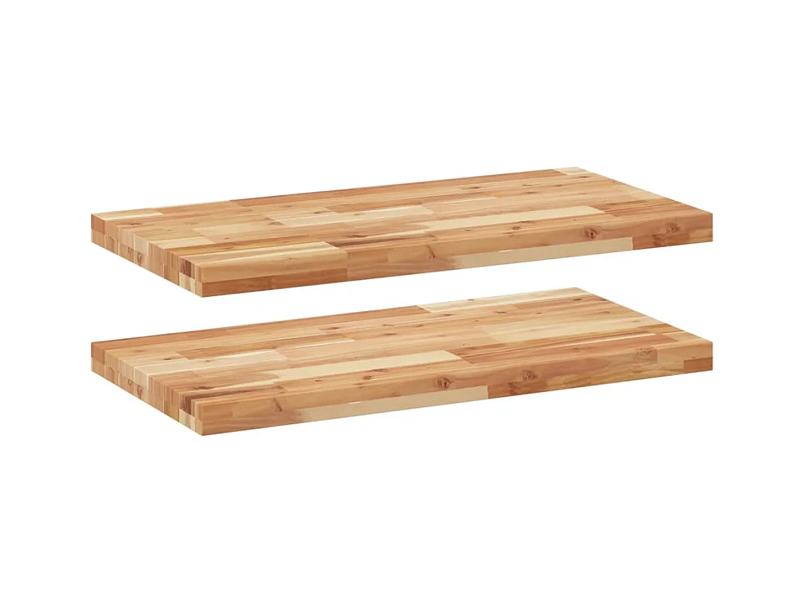 Schweberegale 2 Stk. 100x40x4 cm Massivholz Akazie Ölbehandelt