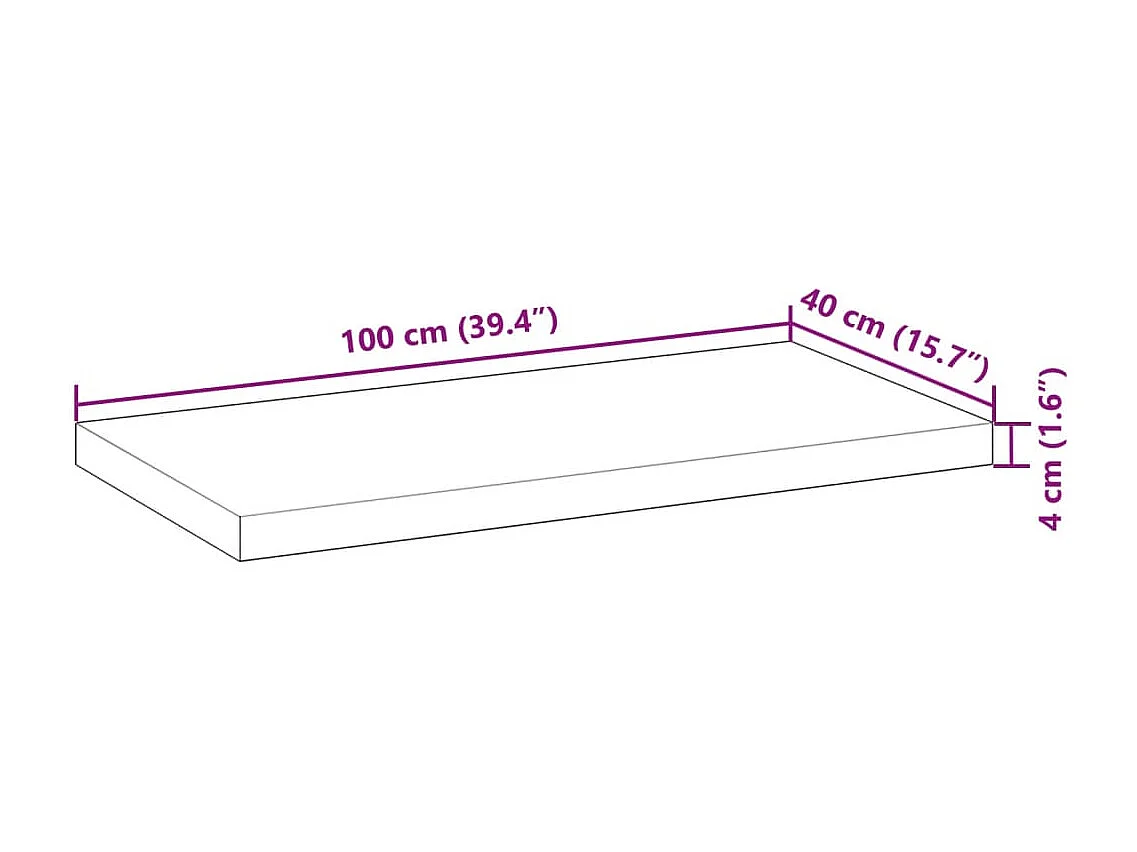 Étagères flottantes 2 pcs 100x40x4 cm acacia massif à l'huile