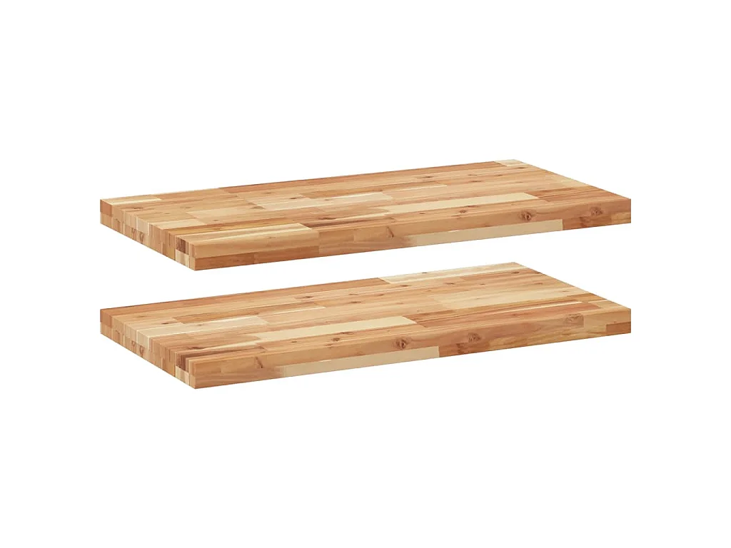 Wandschappen 2 st zwevend olieafwerking 100x40x4 cm acaciahout