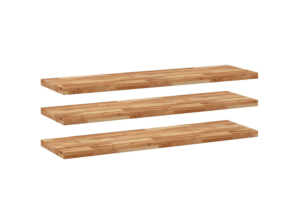 Wandschappen 3 st zwevend olieafwerking 140x40x4 cm acaciahout
