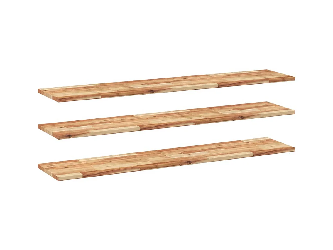 Mensole da Parete 3 pz 120x30x2 cm Legno Acacia Rifinito a Olio