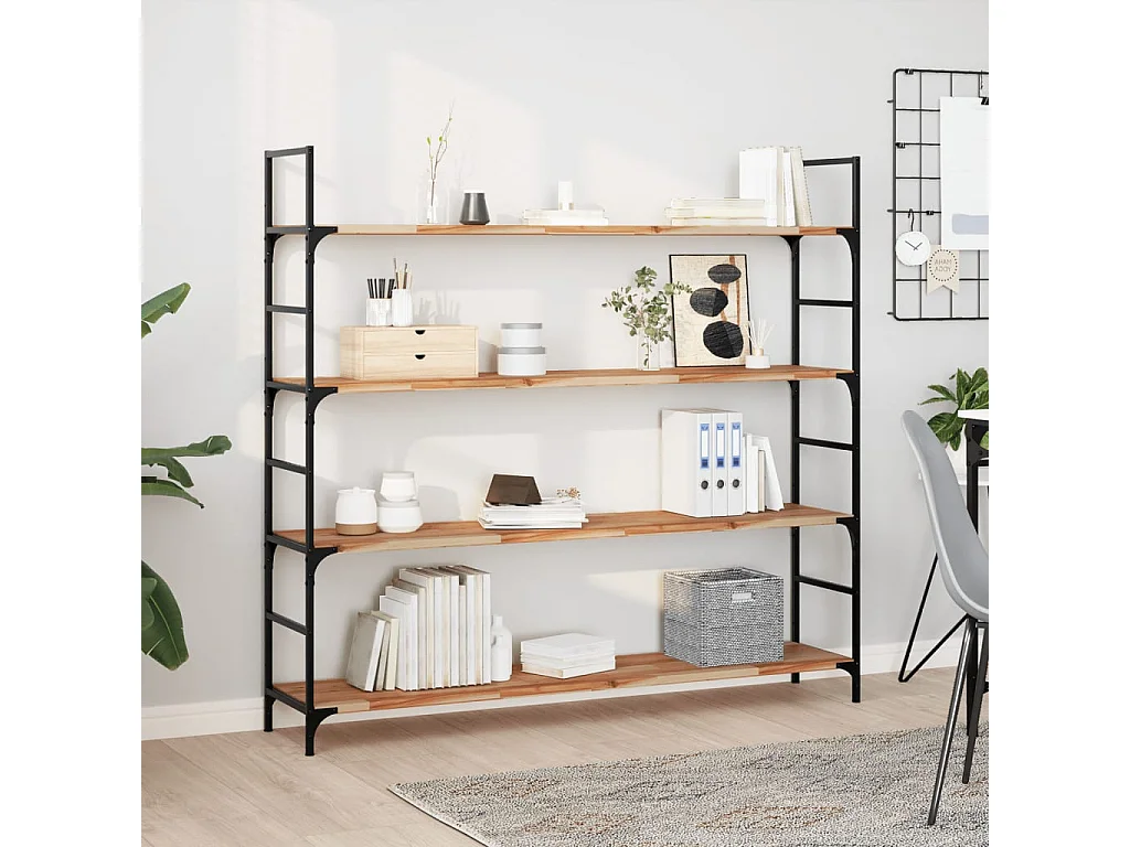 Wandschappen 3 st zwevend olieafwerking 120x30x2 cm acaciahout
