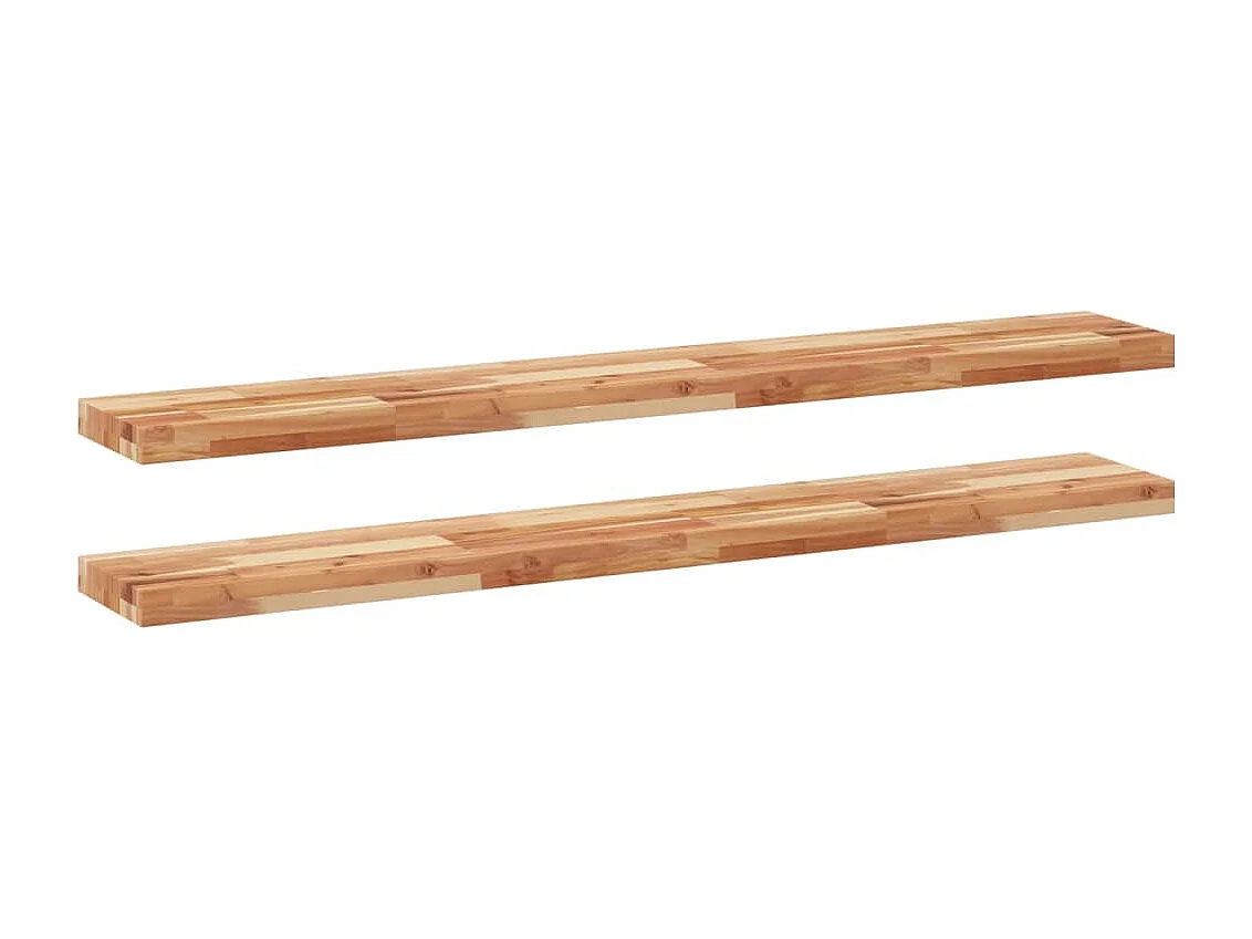 Étagères flottantes 2 pcs 140x20x4 cm acacia massif à l'huile
