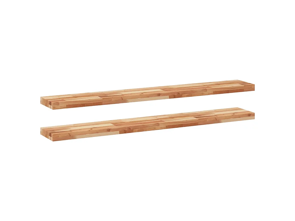 Étagères flottantes 2 pcs 160x20x4 cm acacia massif à l'huile
