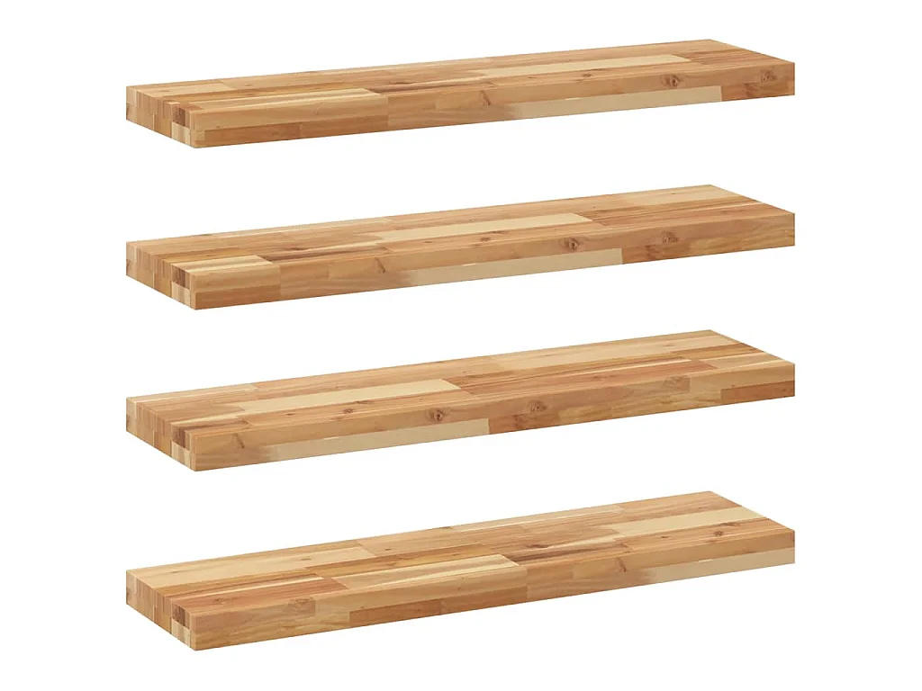 Schweberegale 4 Stk. 80x20x4 cm Massivholz Akazie Ölbehandelt