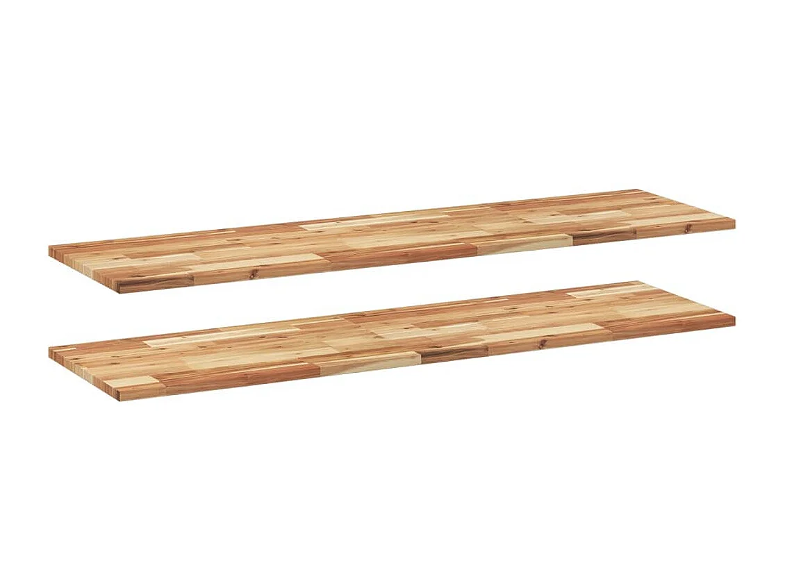 Wandschappen 2 st zwevend olieafwerking 140x40x2 cm acaciahout