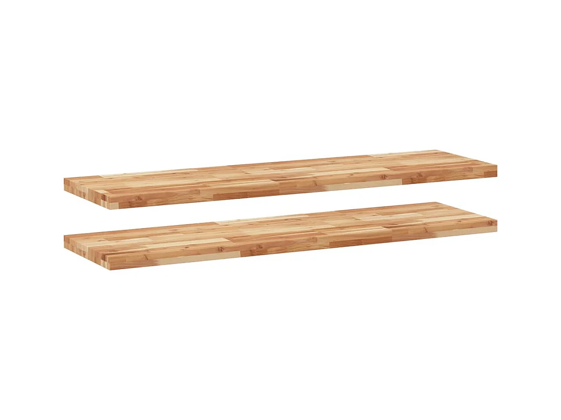 Étagères flottantes 2 pcs 160x40x4 cm acacia massif à l'huile