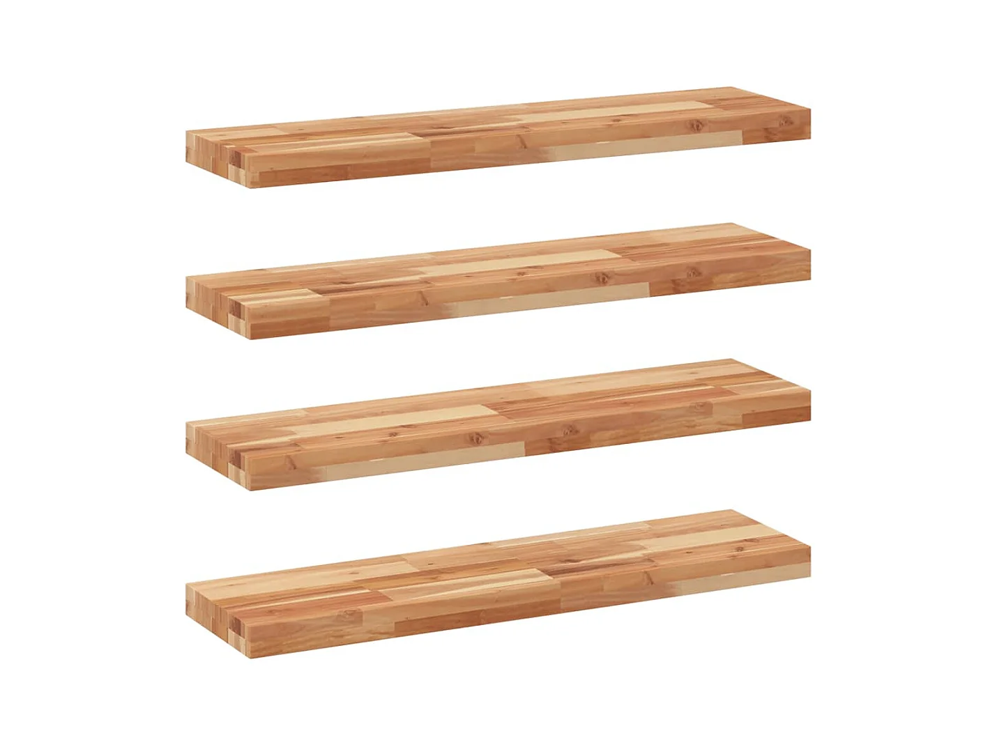 Étagères flottantes 4 pcs 100x20x4 cm acacia massif à l'huile