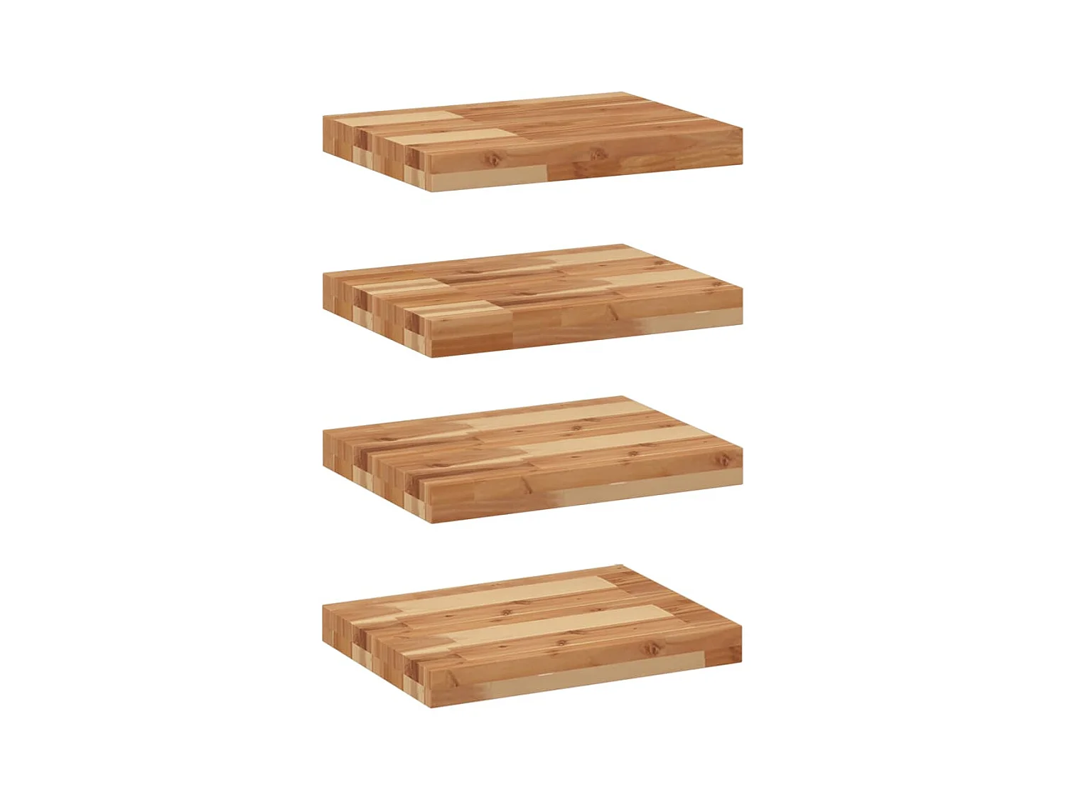 Schweberegale 4 Stk. 60x30x4 cm Massivholz Akazie Ölbehandelt