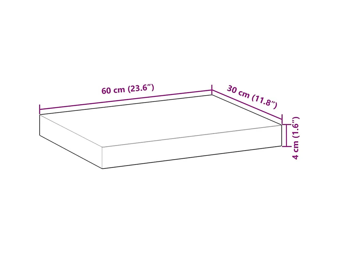 Schweberegale 4 Stk. 60x30x4 cm Massivholz Akazie Ölbehandelt