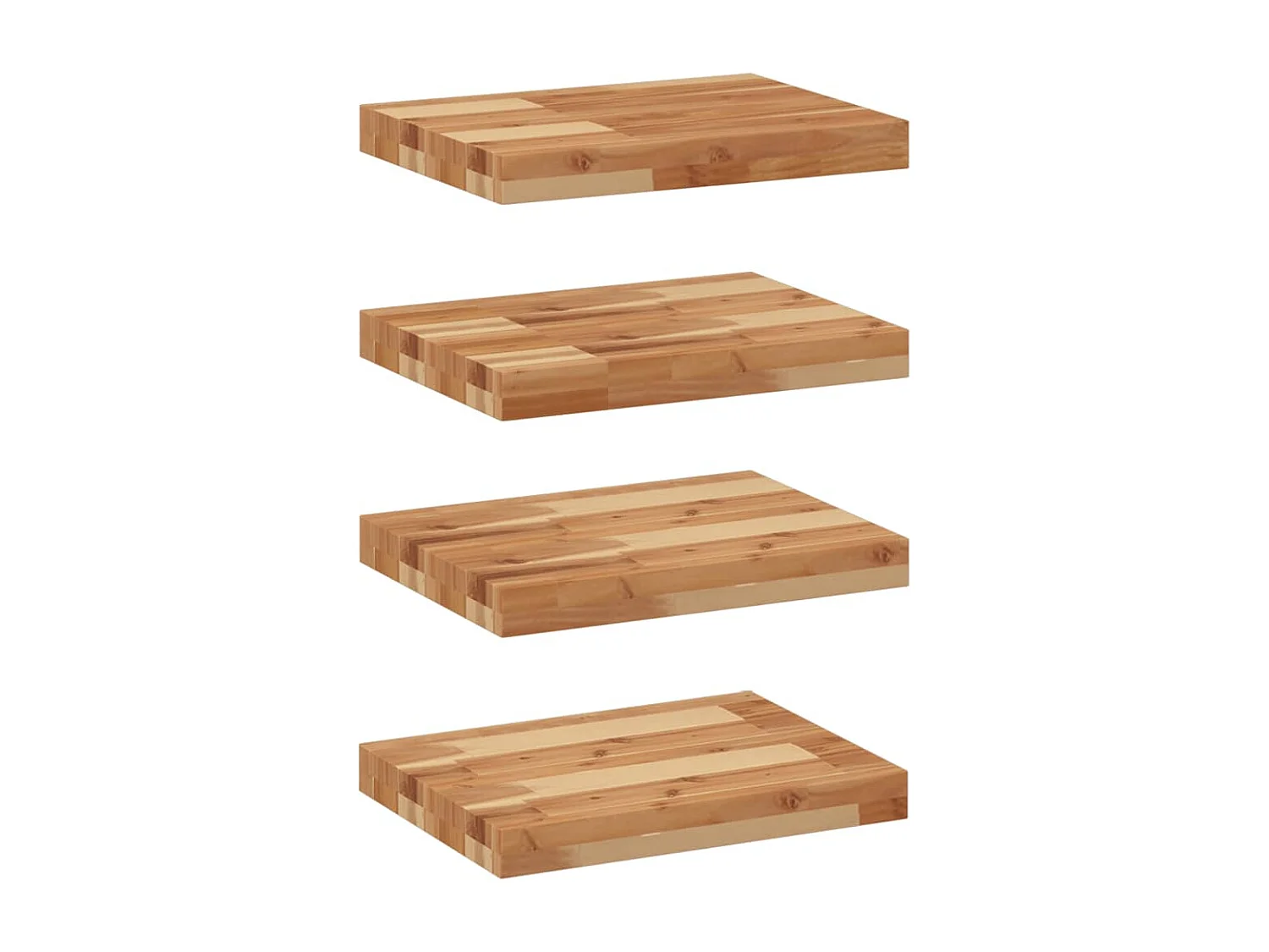 Wandschappen 4 st zwevend olieafwerking 60x30x4 cm acaciahout