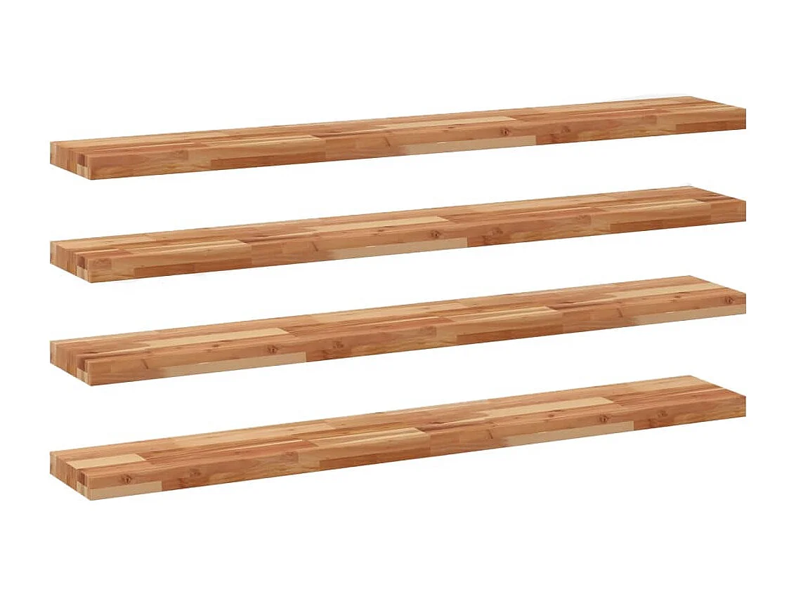 Étagères flottantes 4 pcs 120x20x4 cm acacia massif à l'huile