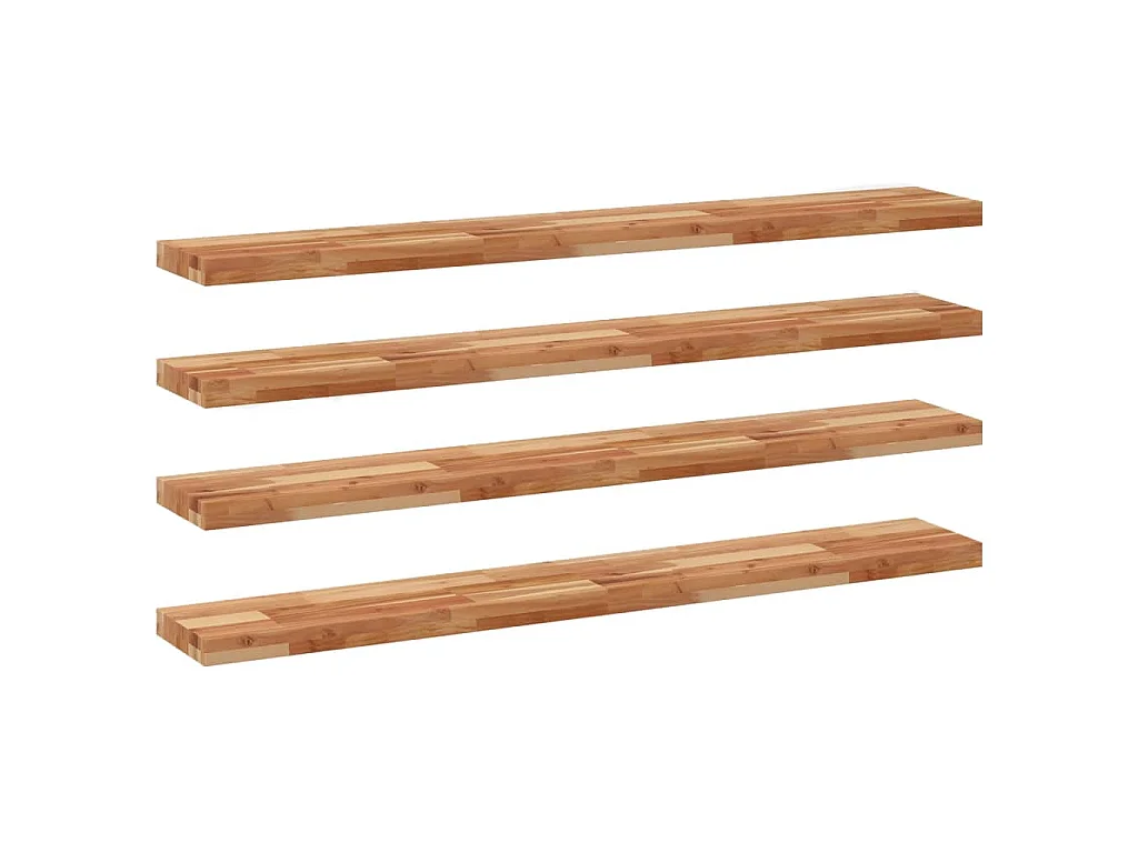 Étagères flottantes 4 pcs 120x20x4 cm acacia massif à l'huile