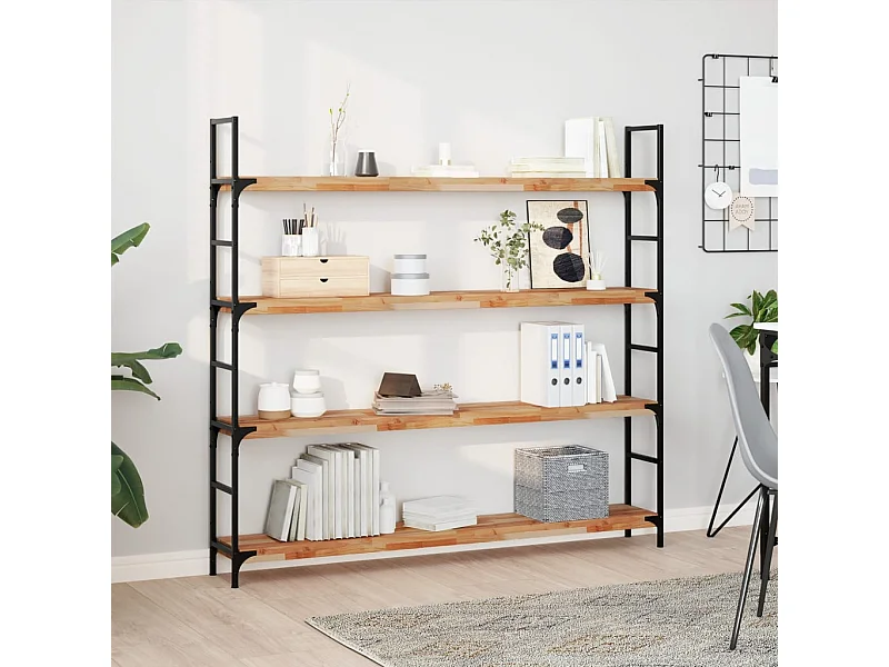 Étagères flottantes 4 pcs 120x20x4 cm acacia massif à l'huile