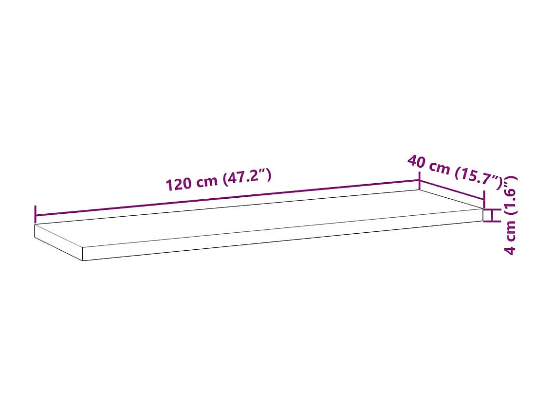 Wandschap zwevend olieafwerking 120x40x4 cm massief acaciahout