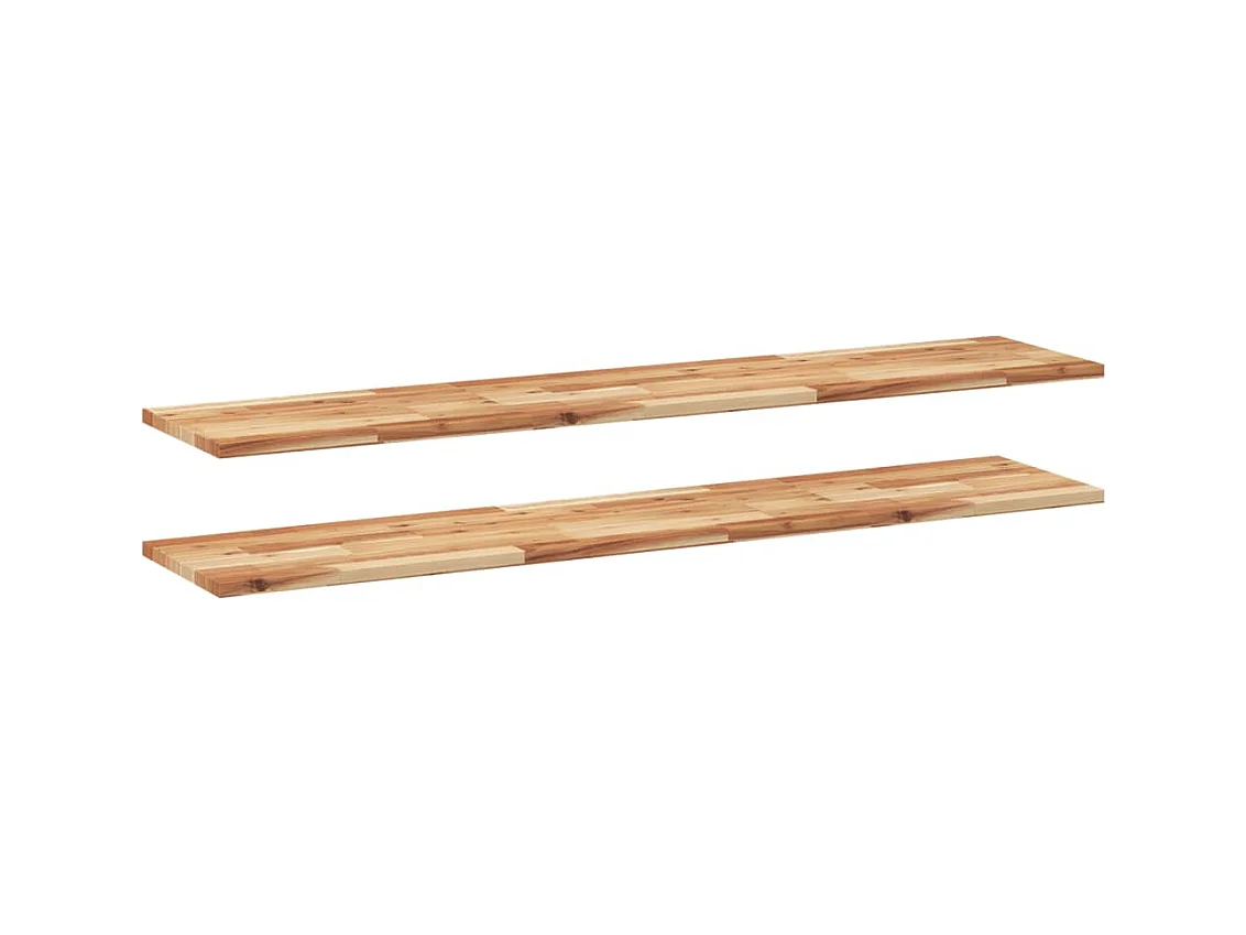 Étagères flottantes 2 pcs 160x30x2 cm acacia massif à l'huile