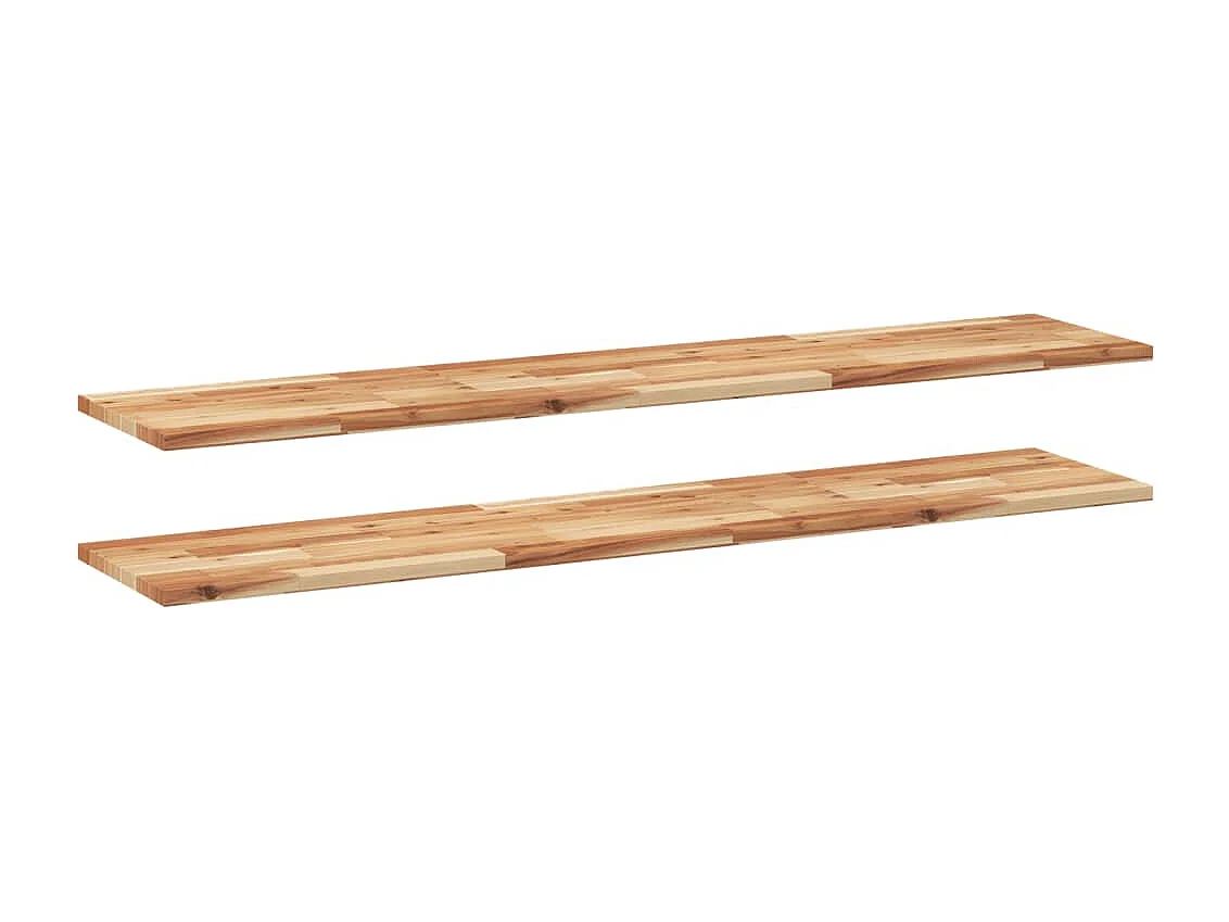 Étagères flottantes 2 pcs 160x30x2 cm acacia massif à l'huile