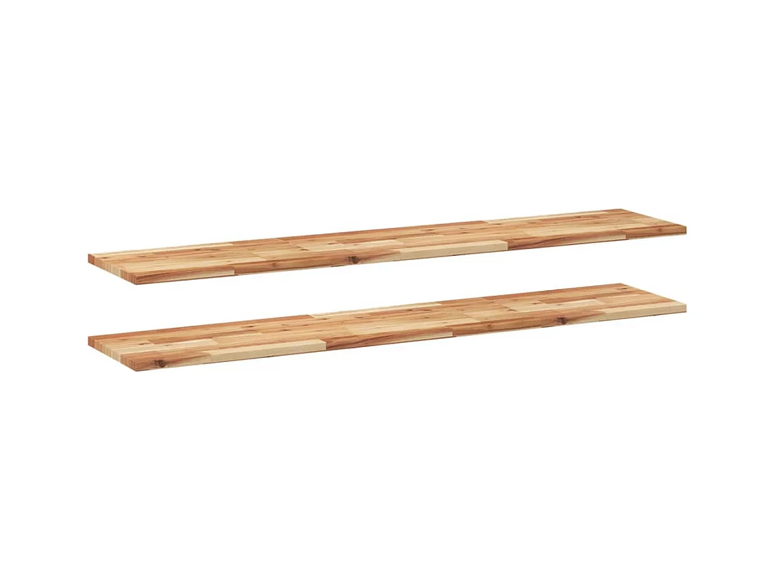 Wandschappen 2 st zwevend olieafwerking 120x30x2 cm acaciahout
