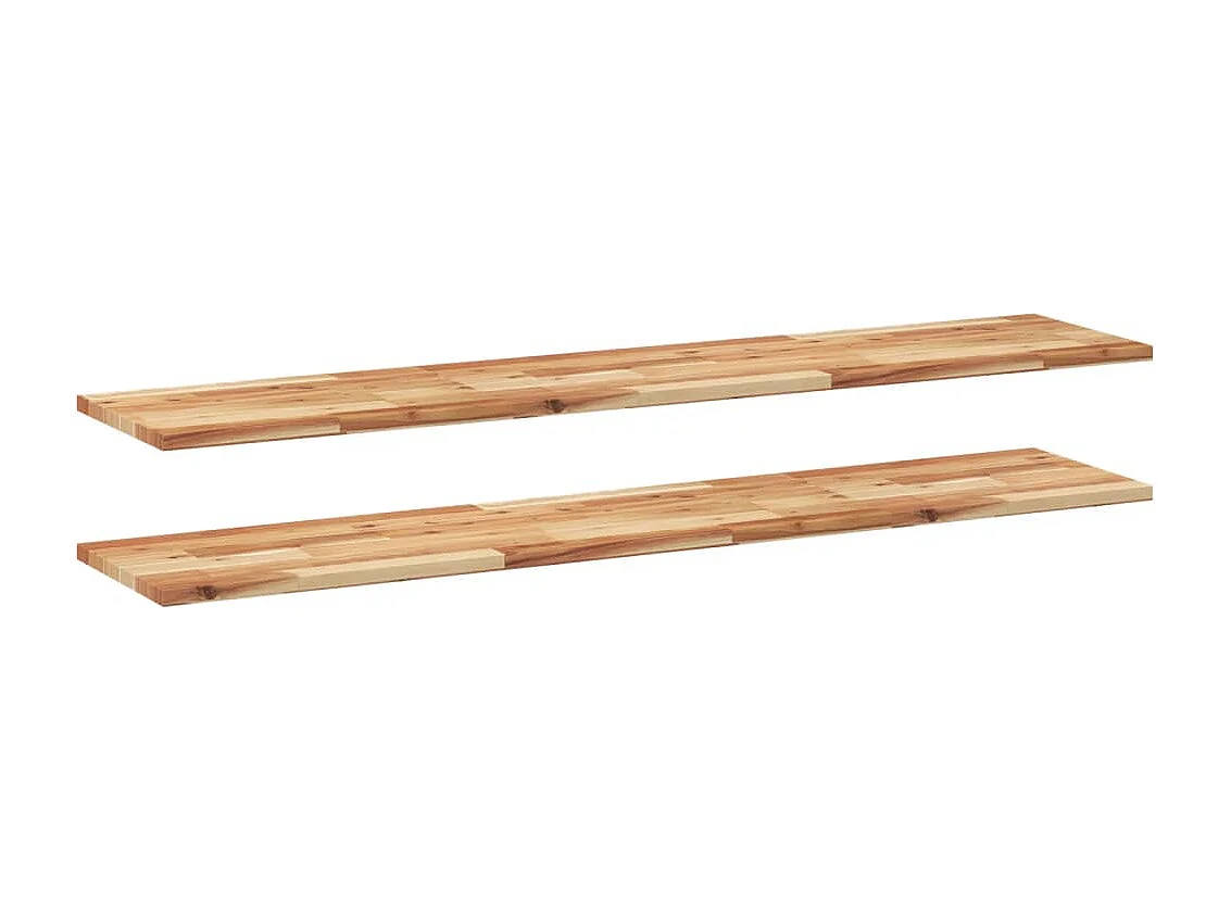 Étagères flottantes 2 pcs 120x30x2 cm acacia massif à l'huile