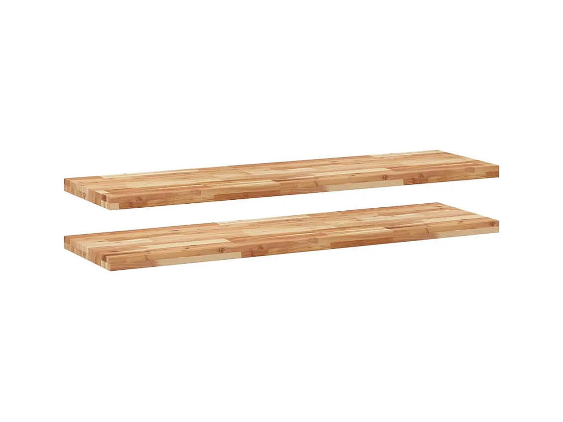 Étagères flottantes 2 pcs 140x40x4 cm acacia massif à l'huile
