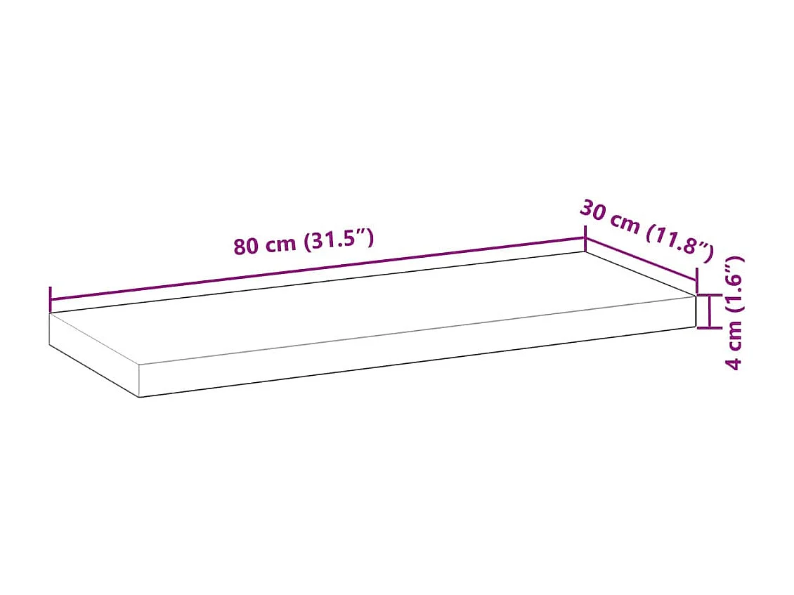Wandschappen 3 st zwevend olieafwerking 80x30x4 cm acaciahout