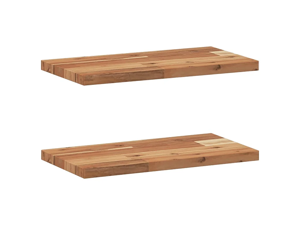 Étagères flottantes 2 pcs 60x20x2 cm acacia massif à l'huile