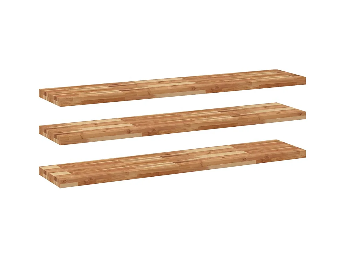 Étagères flottantes 3 pcs 160x30x4 cm acacia massif à l'huile