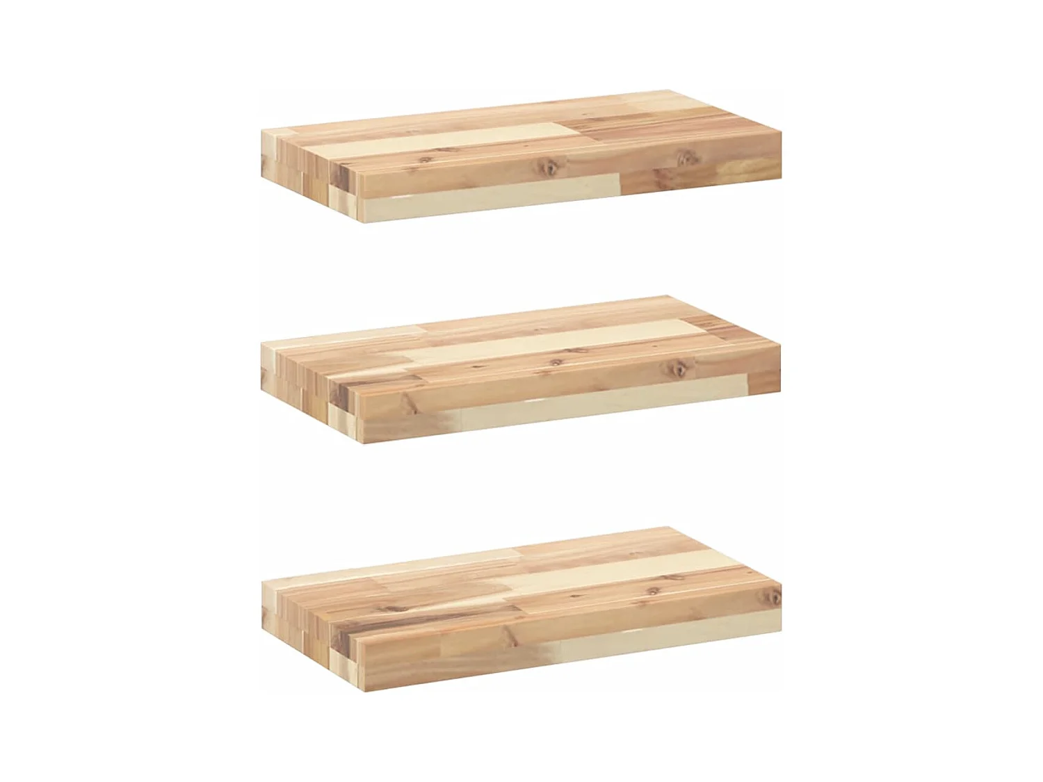 Étagères flottantes 3 pcs 40x20x4 cm acacia massif non traité