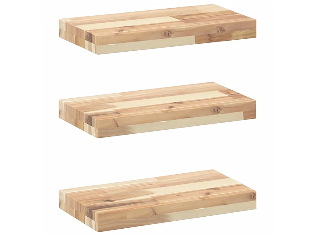 Mensole da Parete 3 pz 40x20x4 cm Legno Acacia Non Trattato