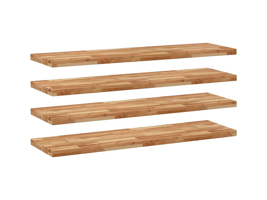 Étagères flottantes 4 pcs 120x40x4 cm acacia massif à l'huile