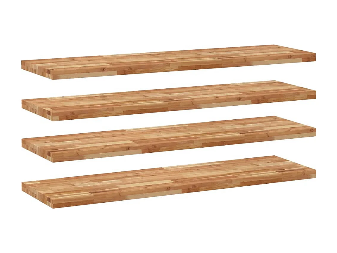 Étagères flottantes 4 pcs 120x40x4 cm acacia massif à l'huile