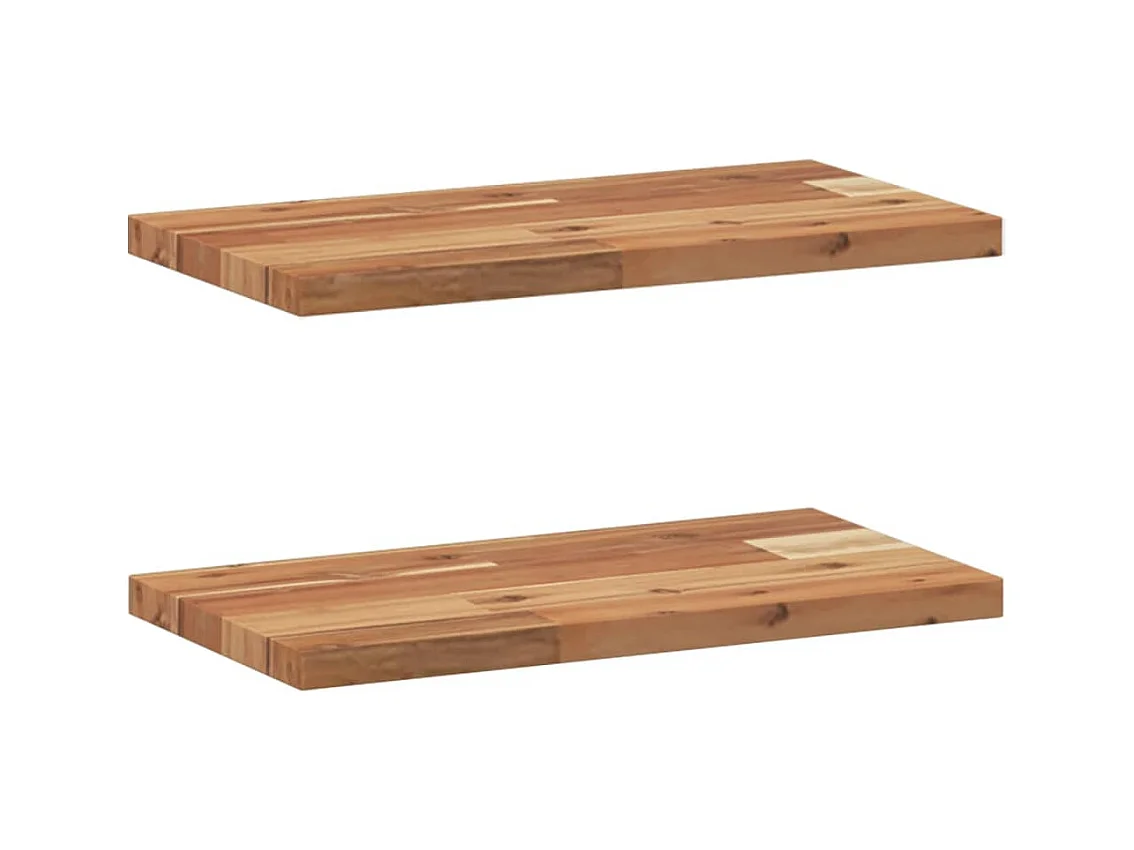 Schweberegale 2 Stk. 40x20x2 cm Massivholz Akazie Ölbehandelt