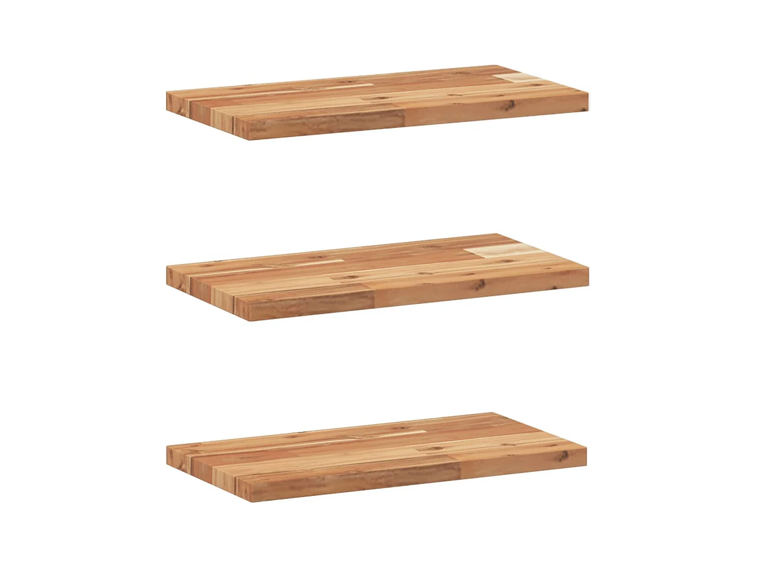 Schweberegale 3 Stk. 60x20x2 cm Massivholz Akazie Ölbehandelt