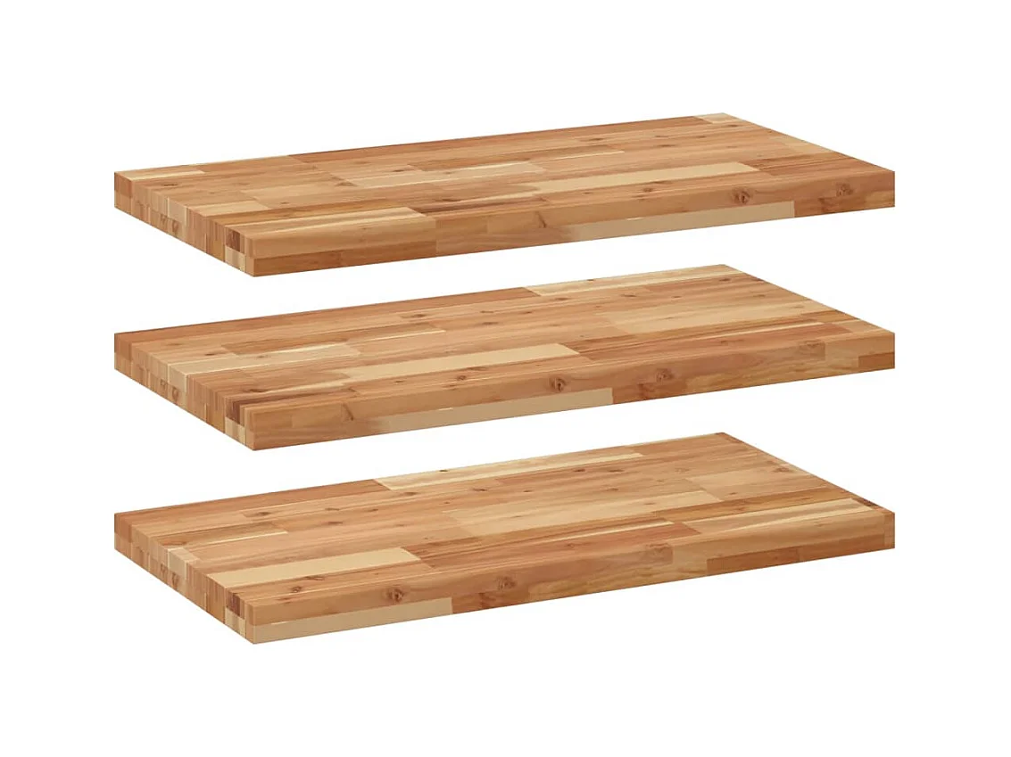 Étagères flottantes 3 pcs 100x40x4 cm acacia massif à l'huile