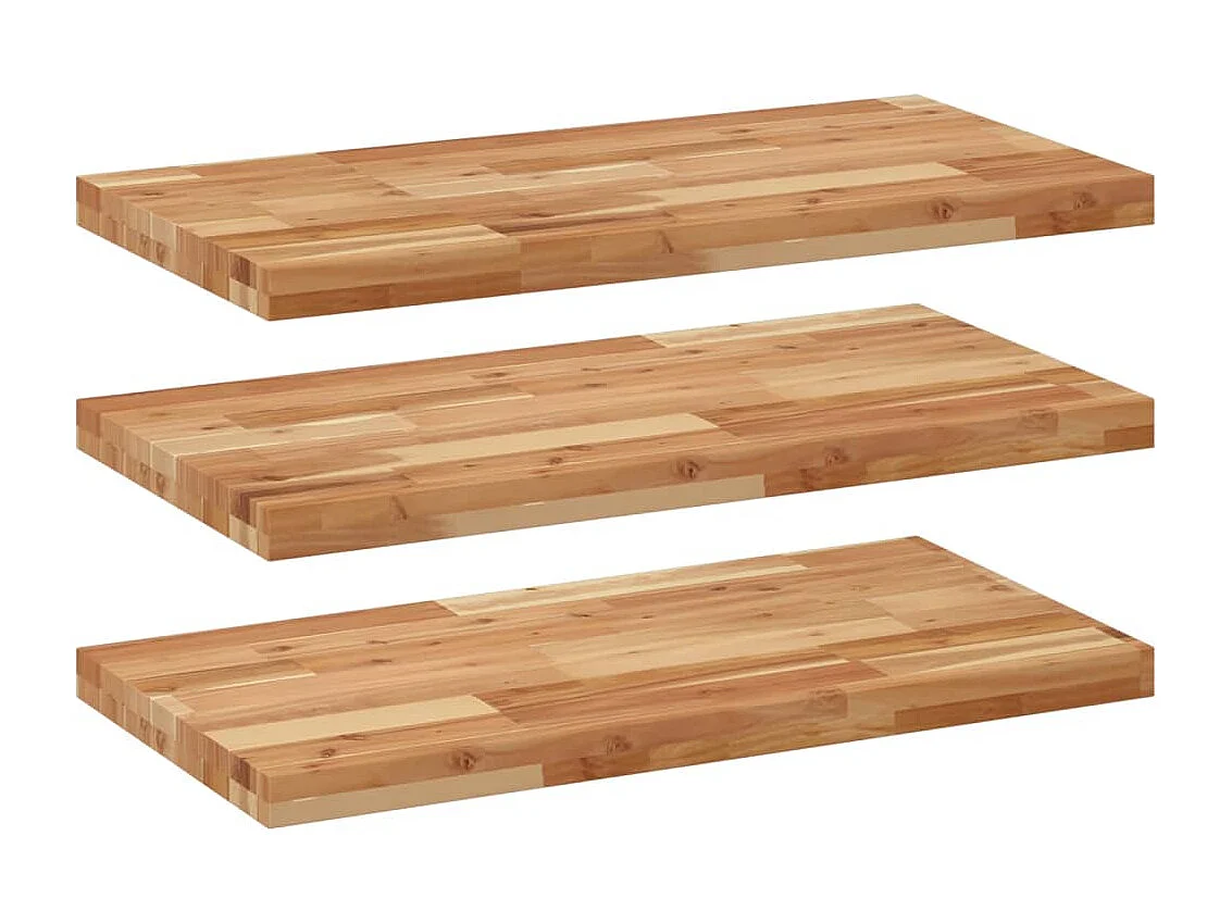Étagères flottantes 3 pcs 100x40x4 cm acacia massif à l'huile
