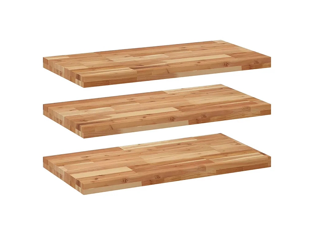 Wandschappen 3 st zwevend olieafwerking 100x40x4 cm acaciahout