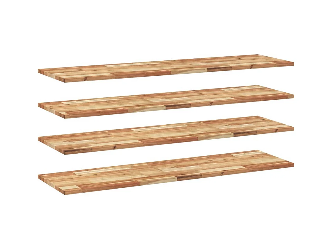 Schweberegale 4 Stk. 120x40x2 cm Massivholz Akazie Ölbehandelt