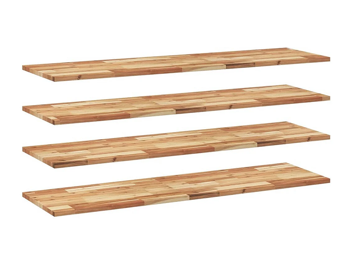 Étagères flottantes 4 pcs 120x40x2 cm acacia massif à l'huile